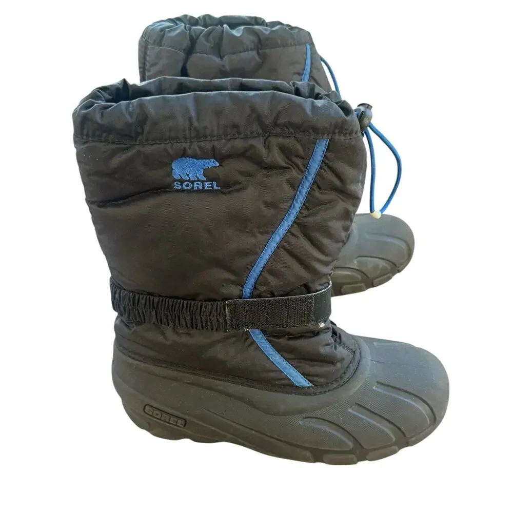 Sorel Lined Snow Boots Black/Blue - Size 7